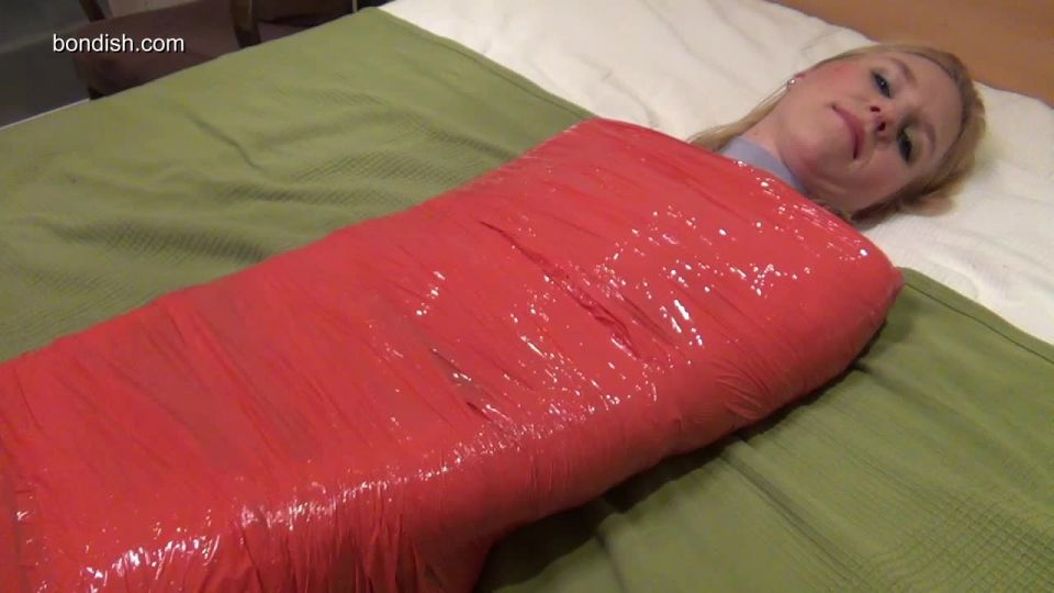 Anna in encased in zentai clingfilm bondage - bondage - femdom porn fetish fantasy studio