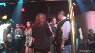 Slutty Coeds In Bikinis And Lingerie Compete In A Pole Dancing Competition BigTits!