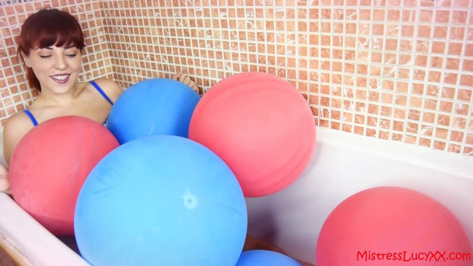 online video 6 femdom xxx Balloon Bath, boob bouncing on feet porn