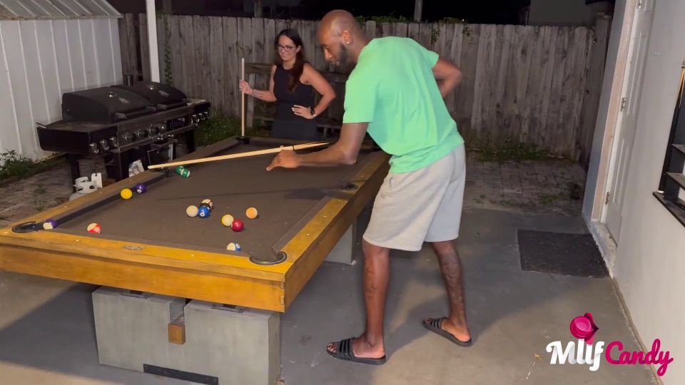 7179 Samantha loses at Pool and takes long BBC