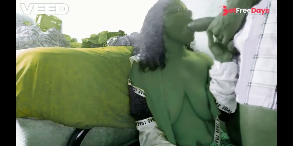 PARODY SHEHULK BLOWJOB BIG DICK SUCKING THE HULK HENTAI