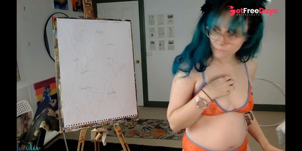 [GetFreeDays.com] Camgirl Slut painting Slutty Self Portrait on LIVESTREAM Porn Stream July 2023