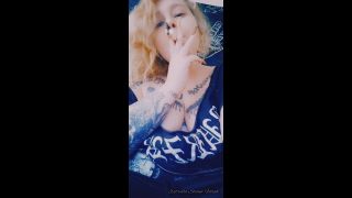 Metal Girl Smokes A Cigarette