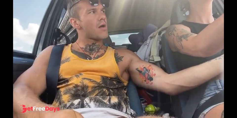Bad Volodya Jerks off in the Car and Gives Chihuahua to Nipple Orgasm