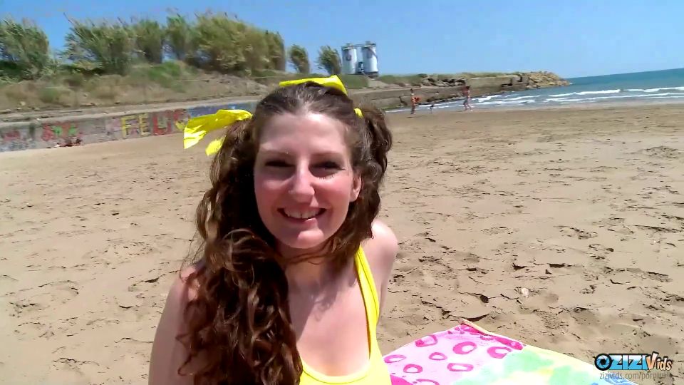 [GetFreeDays.com] Cute Brunette Babe Tries To Catch Some Sun But Gets Fucked On The Beach party hardcore porn