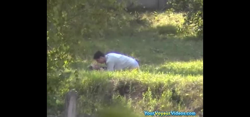 Teen couple fucking missionary style in park Teen!