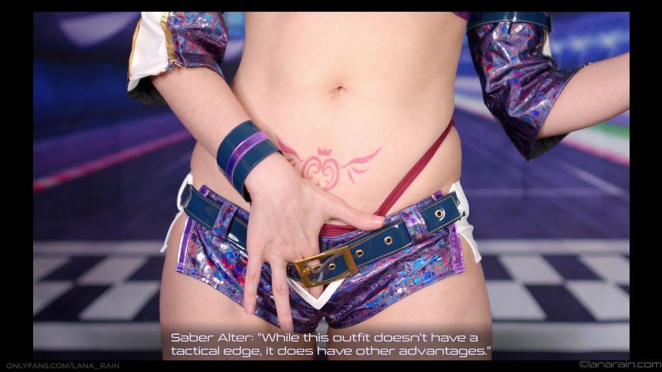 porn video 12 femdom hd Lana Rain – Racing Saber Alter Pleases Her Master, solo female on cosplay