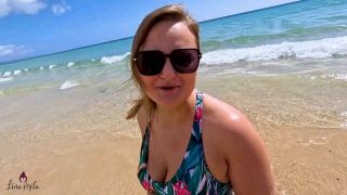 Lina Mila - SPERMAFRESSE AM STRAND - PUBLIC SEX - Alles voll mit SAND und WICHSE 1080P - Amateur