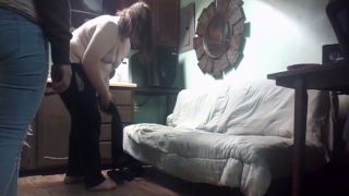 Mistress Kicks a Clothed Man with Slow Motion.