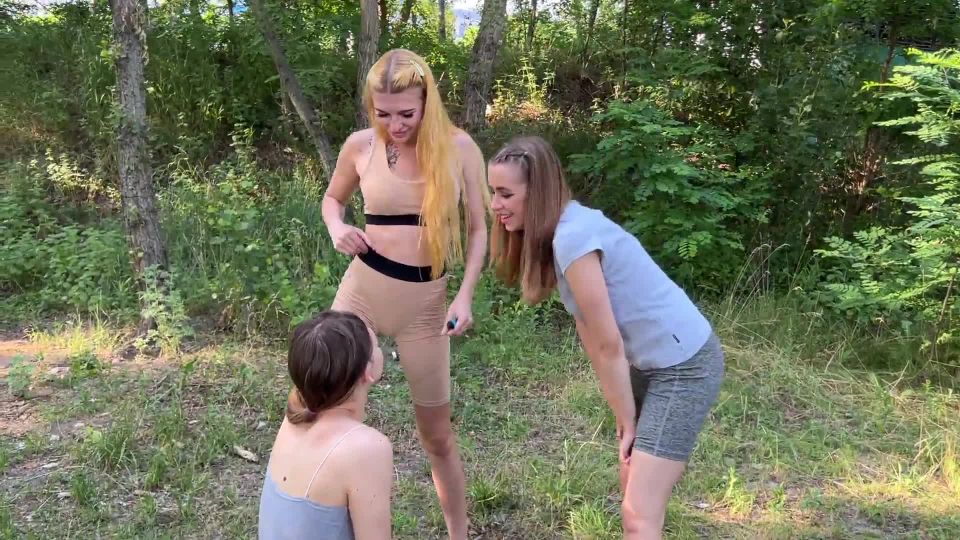 adult video 21 Petite Princess FemDom: Loser Slave Girl Service Two Mistresses Asses And Kiss Their Dirty Sneakers Outside, femdom sub on femdom porn 