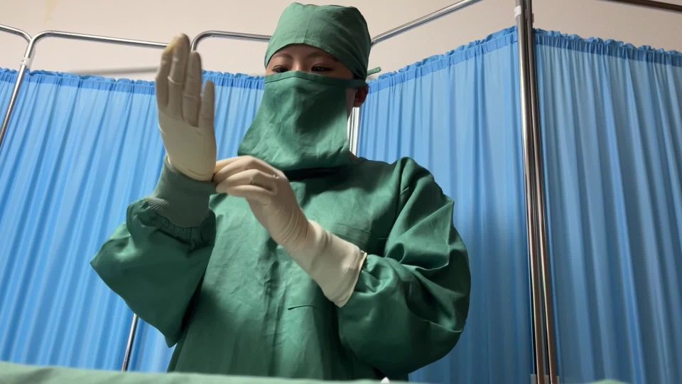 porn video 45 Doctor Yukino – Handjob in a Japanese doctor Yuris surgical gown, pvc fetish on masturbation porn 