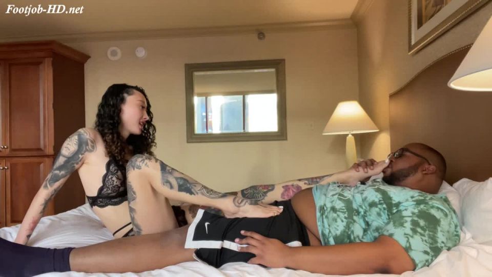 Billie Gives Angel A Footjob Foot