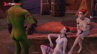 Orc and 2 elven girls in a cave, part 5