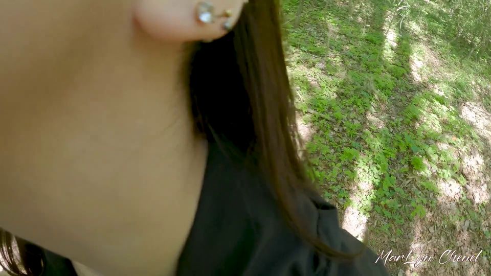 MarLyn Chenel Beautiful Babe Gives Quick Blowjob in The Woods - MarLyn Chenel