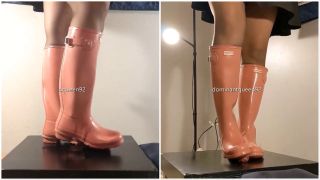 7104 Amateur duro Bootjob en botas de cazador rosa 2