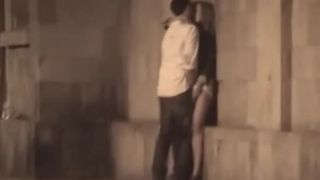 Horny couple fucking in dark  street