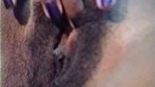 Go In Close As This Black Amateur With A Hairy Pussy Masturbates