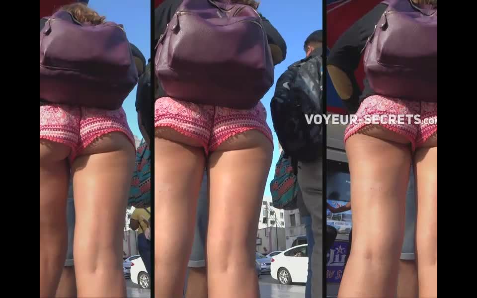 Hungry butt swallows shorts Voyeur