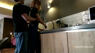 SHY HOUSEWIFE FUCKED IN THE KITCHEN BY FRIEND Amateur!