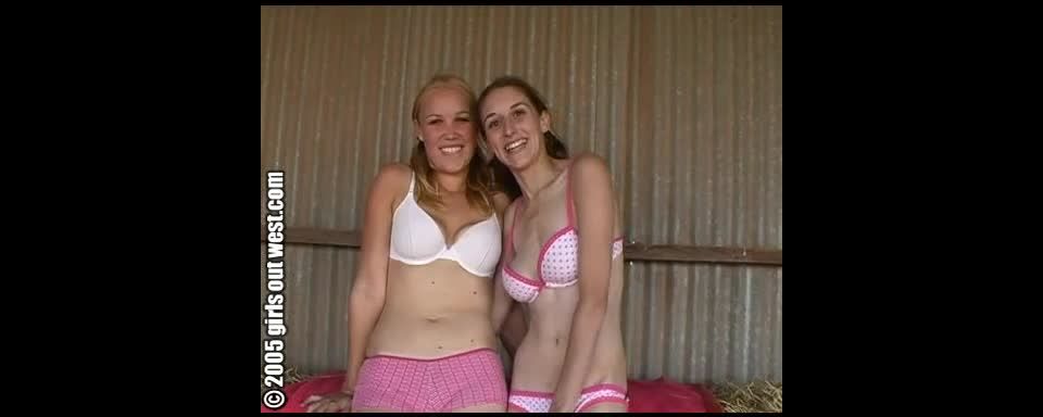 Leah and Chloe Make Love on the Hay Lesbian
