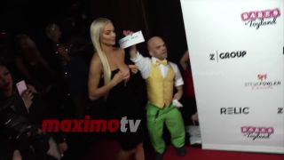 Babes in Toyland Pet Edition Red Carpet. Very hige boobs with half areaola out of the dress!  1  280