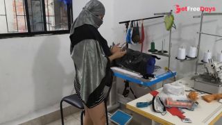 Exotic Indian woman masturbating at her workplace, her buttocks are charming