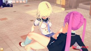 [GetFreeDays.com] Lesbian Scissoring in a Public Bathroom Slow Strip Tease - Koikatsu Party Gameplay Sex Clip October 2022