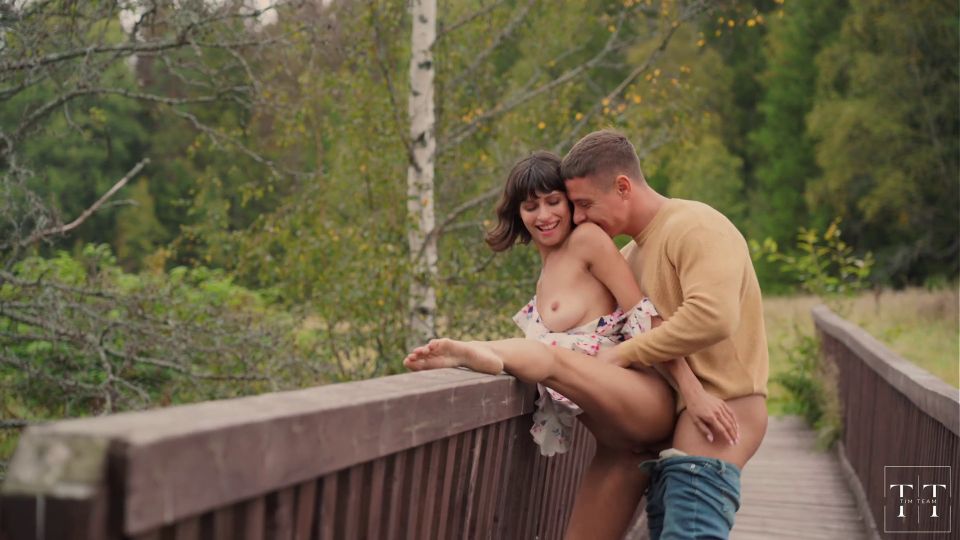 Cum all over his bride's tits in the woods [1080p] - Teen
