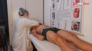 Nurse has her first patient with an erection