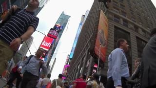 Classy lady pantiless on the street of  NY