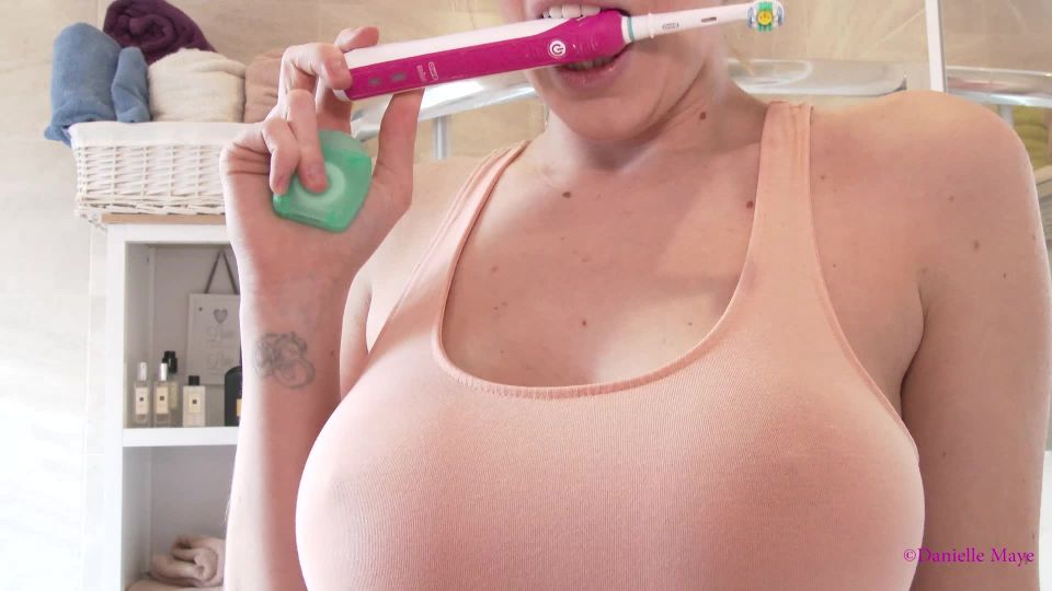 Pink Electric Toothbrush bigtits Danielle Maye XXX