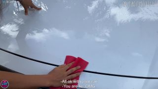 [Amateur] "What did you do with my car?" sex in POV with cutie brunette