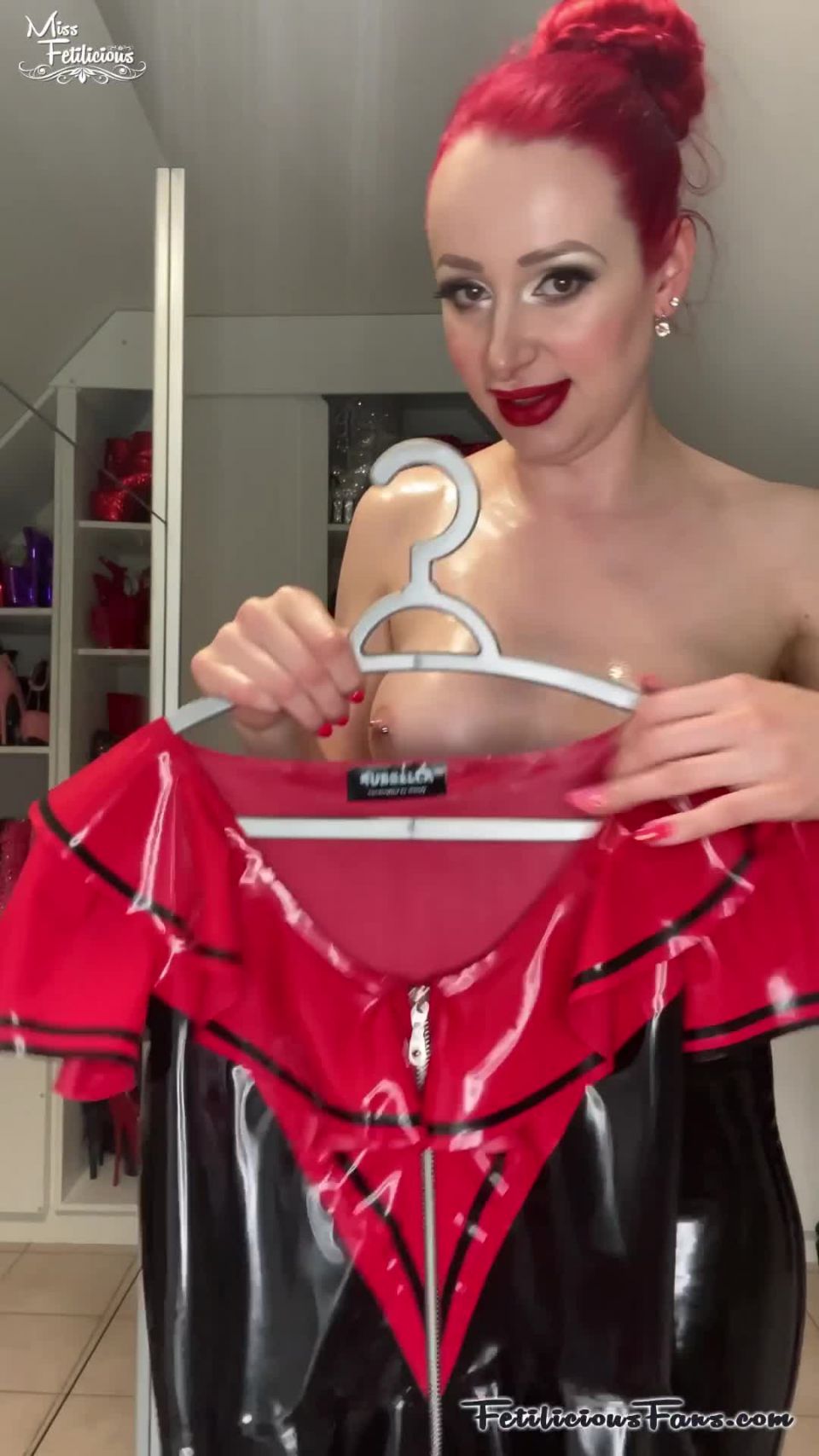 FetiliciousFans SiteRipPt 2Red Latex Blouse