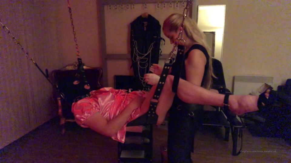 online xxx video 10 Miss Sandra - Pegging The Sissy On The Sling - Big  Strap-On, femdom corset on femdom porn 