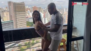 Crazy Fuck on the Balcony with the Brunette from So Paulo 