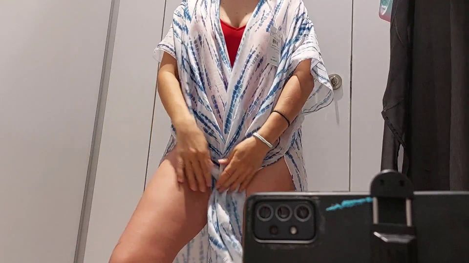 Sexy Brunette Tries On Clothes In The Dressing Room. Hairy Pussy, Big T