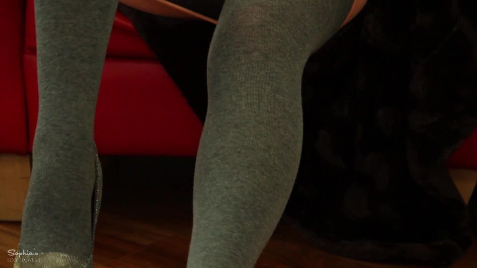 clip 22 Sophiassexylegwear - Grey tights, amatuer femdom on cumshot 