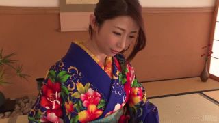Woman in sexy kimono, Japanese blow job on cam