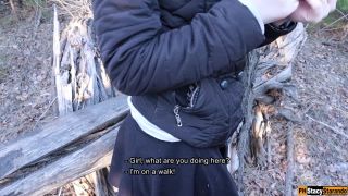 Stacy Starando in A Man Noticed How I Masturbated In The Forest And...