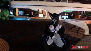 Lonely space furry fuffilling her needs.