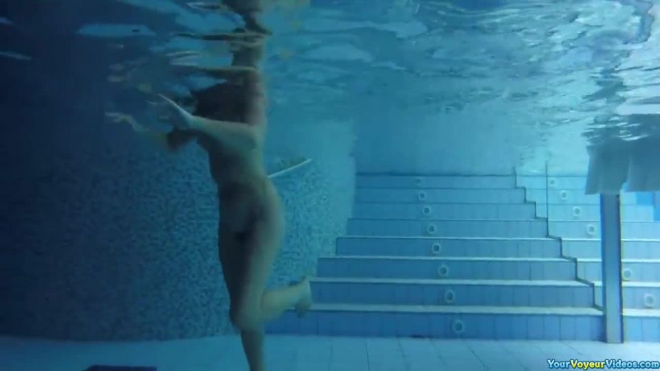 Nudist pool underwater footage