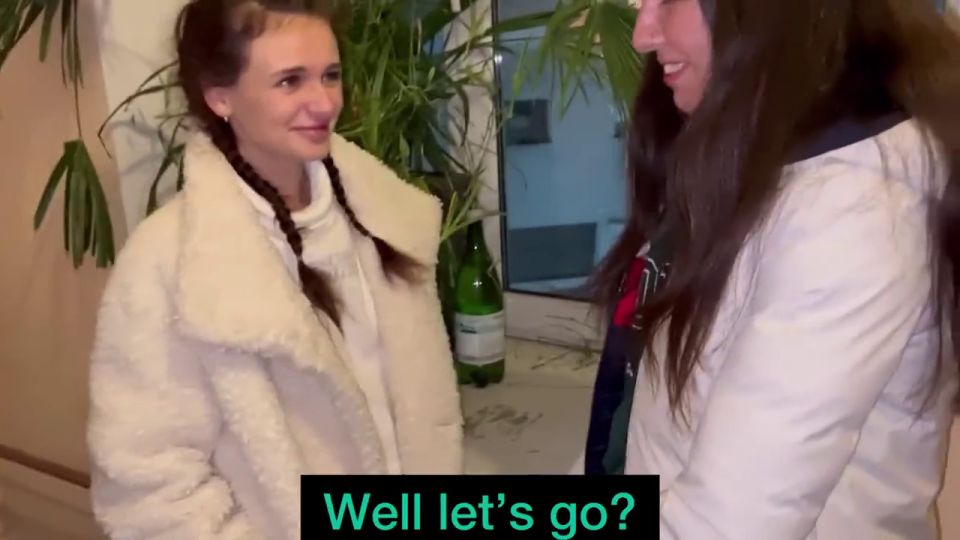 Two Impudent Guys Met At The Entrance Of Two Modest Students And Fucked 