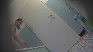 Spying on young hairy pussy in bathroom