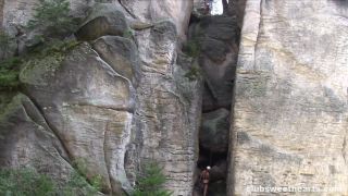 Naked mountain climbing GroupSex!