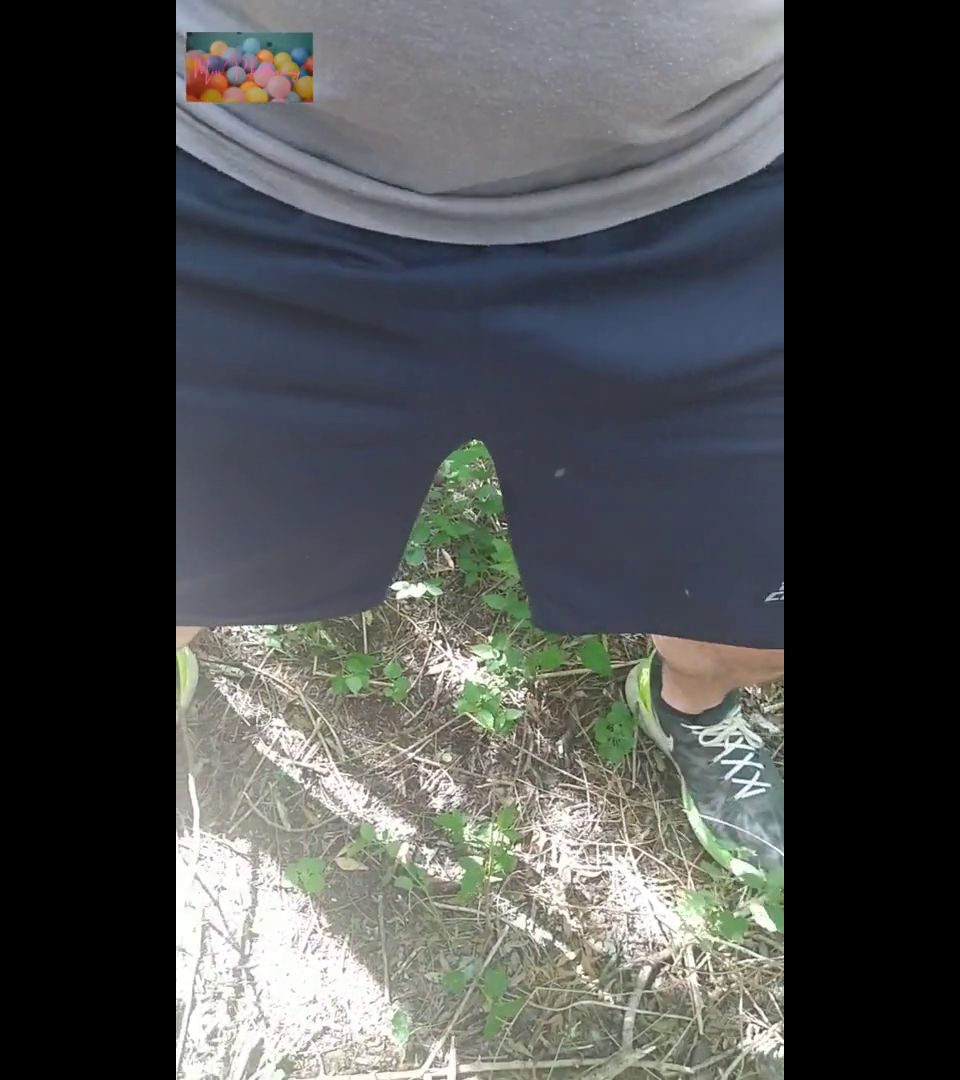 Outdoor Ballbusting in the Forrest Kicks Slow Motion Squirt.