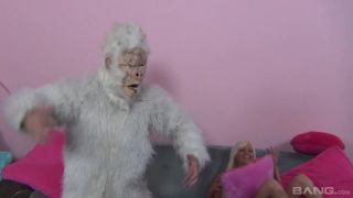 Rikki Six Fucks A Costumed Behemoth And His Fur Tickles Her Clit Tickling!