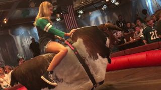 CandidCreeps 766 Mechanical Bull Fail Booty Shorts Ass Cheeks