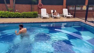 I Seduce My Neighbor Brian Evansx In The Pool To Fuck My Wet Pus...