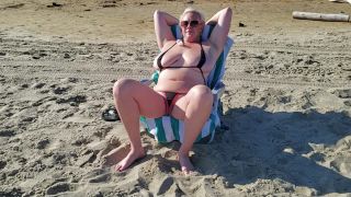 M@nyV1ds - Cameron Skye - Milf w Huge Tits Flashing Pussy on Beach