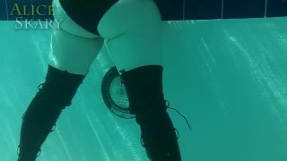 online video 43 AliceSkary - Underwater & Poolside Thigh High Boots | black | high heels porn seka black sex